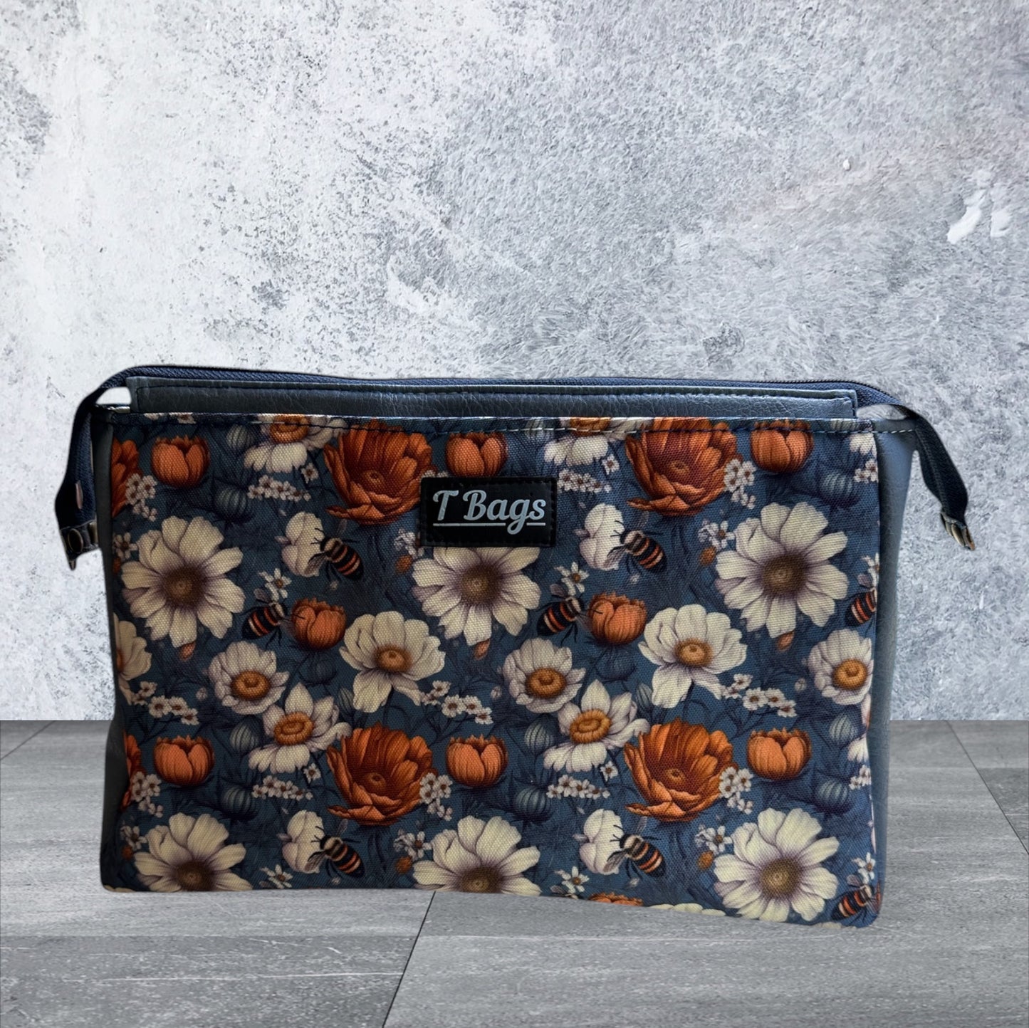 Bumblebees and Daisies Plover Pouch Cosmetic Bag