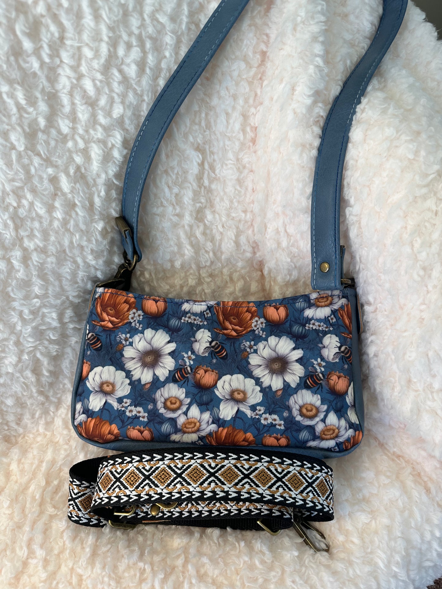 Bumble Bees and Flowers Aries Crossbody