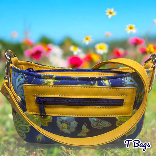 Blue Butterflies and Flowers